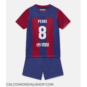 Maglie da calcio Barcelona Pedri Gonzalez #8 Prima Maglia Bambino 2023-24 Manica Corta (+ Pantaloni corti)